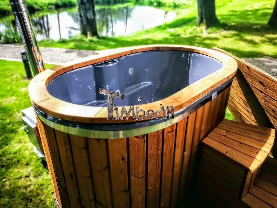2 person hot tub with thermo wood cladding