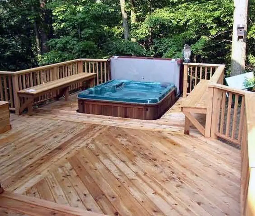 25 Best Backyard Hot Tub Deck Design Ideas for Relaxing # #backyardtub ...