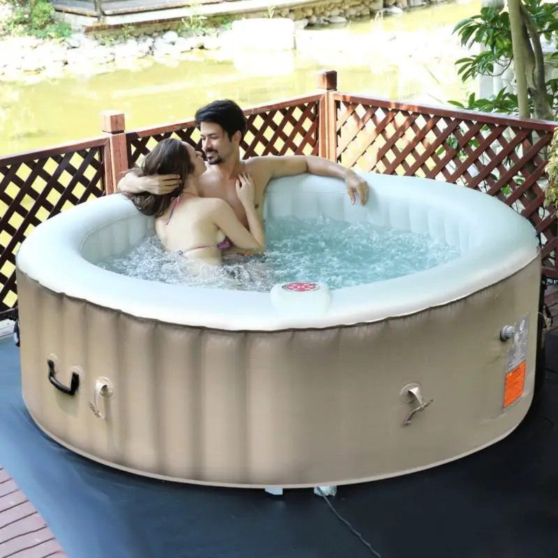 6 Person Portable Inflatable Hot Tub For Outdoor Jets Bubble Massage ...