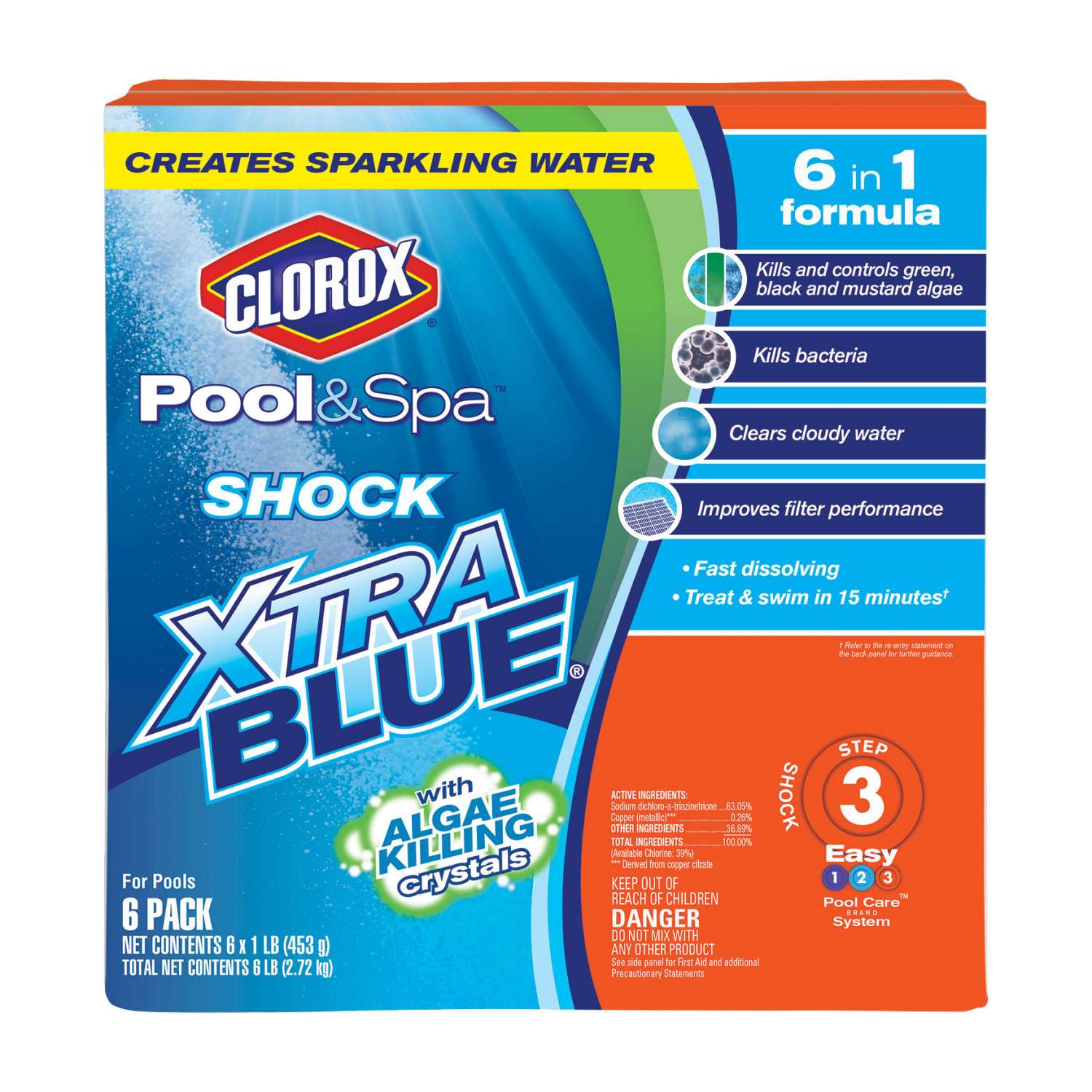 68% Sodium Hypochlorite Swimming Shock XtraBlue Pool Shock 12 X 1 lb ...