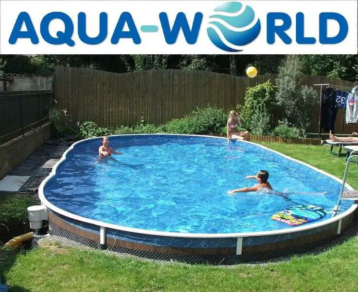 Aqua World Above Ground 30ft x 15ft Oval Swimming Pool ...