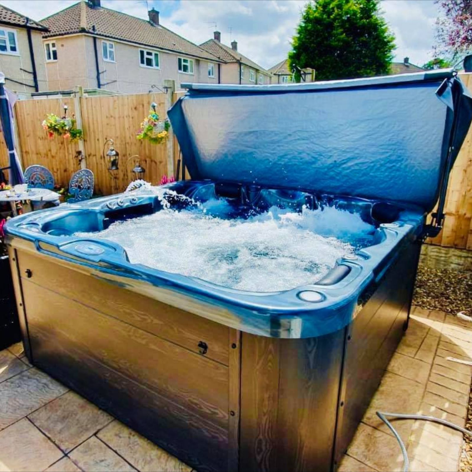 Beautiful hot tub just installed in this UK garden