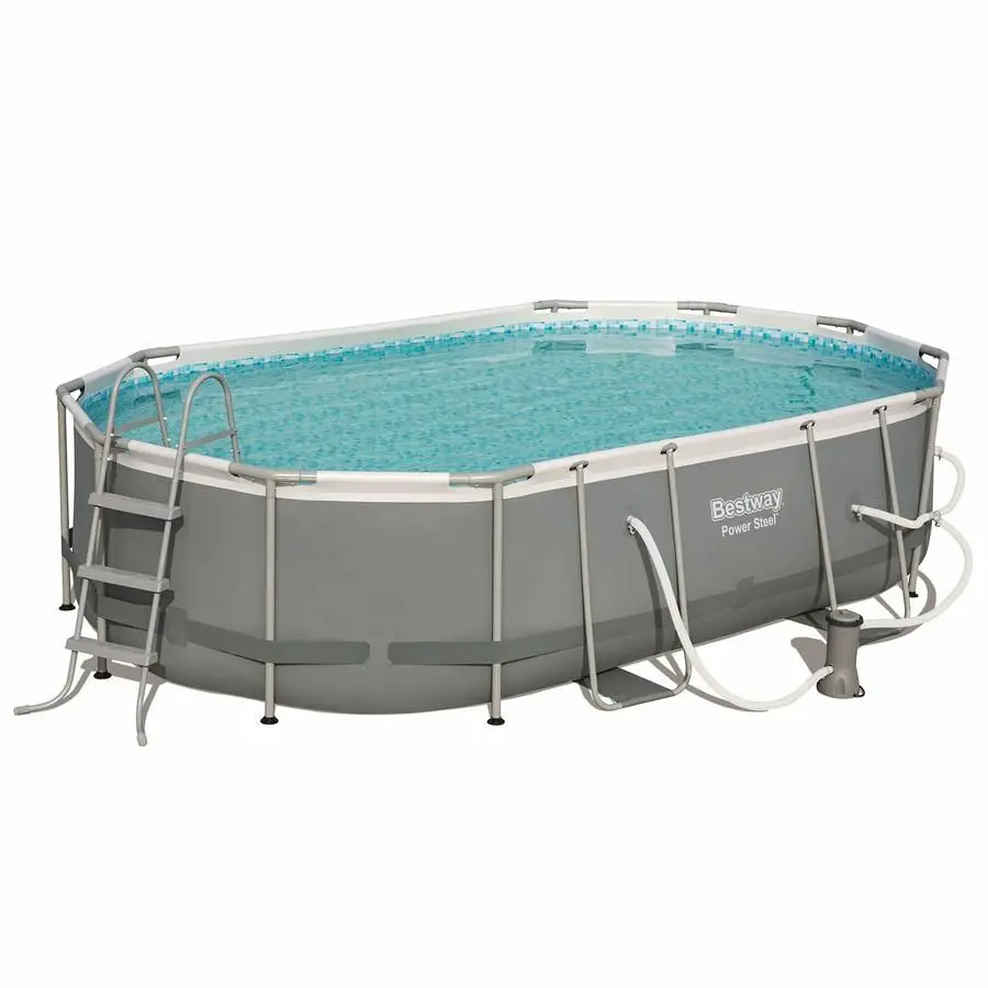 Bestway 16ft x 10ft x 42in Power Steel Above Ground Swimming Pool Set ...