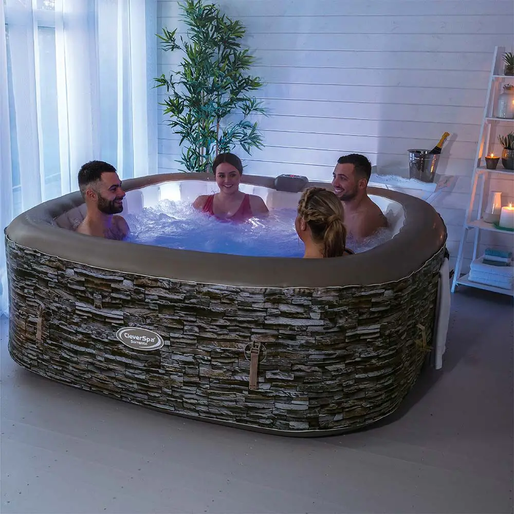 CleverSpaÂ® Sorrento 6 Person Inflatable Hot Tub With LED Lights ...