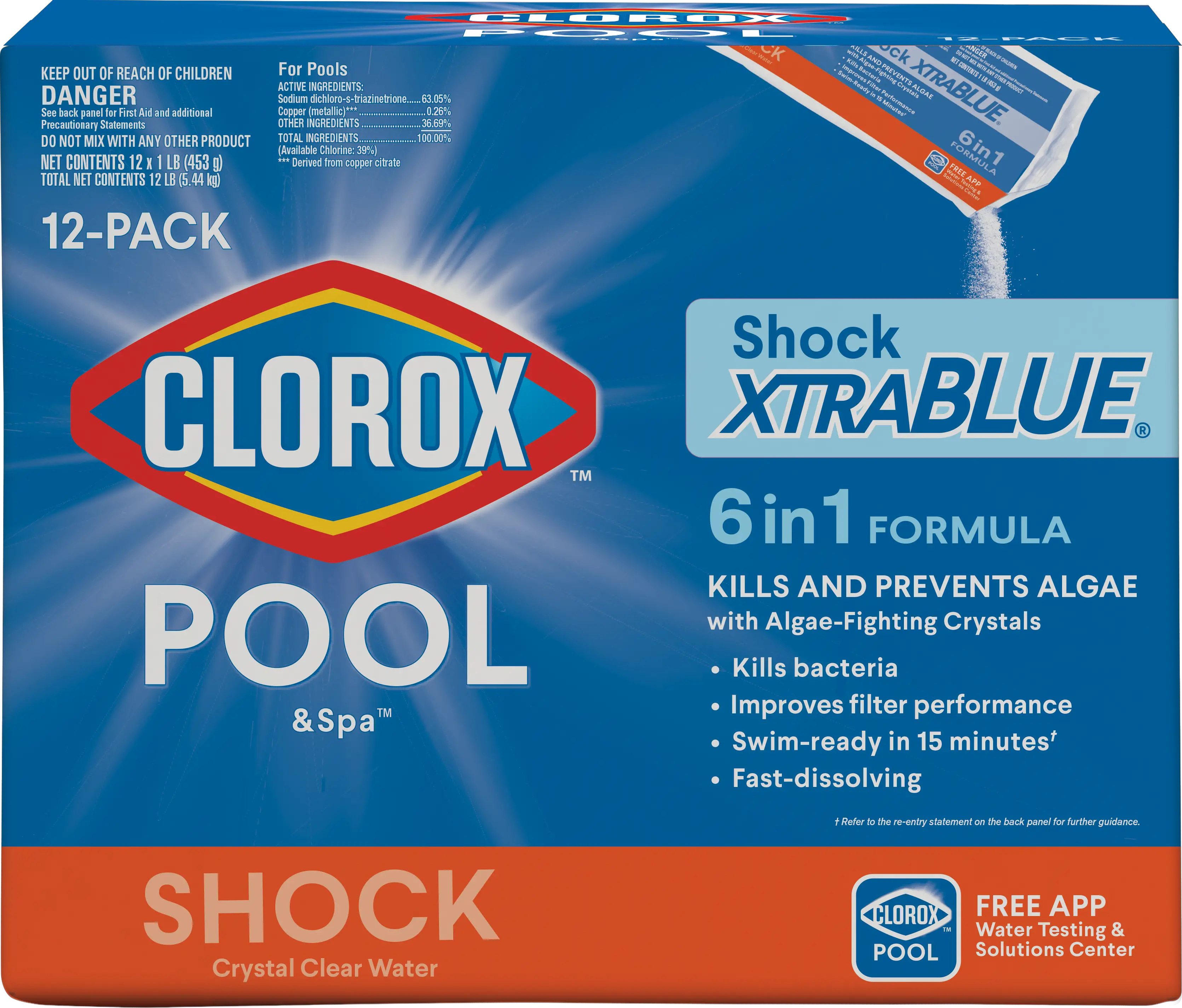 Clorox Pool& Spa Shock Xtra Blue Pool Shock (12 Pack ...