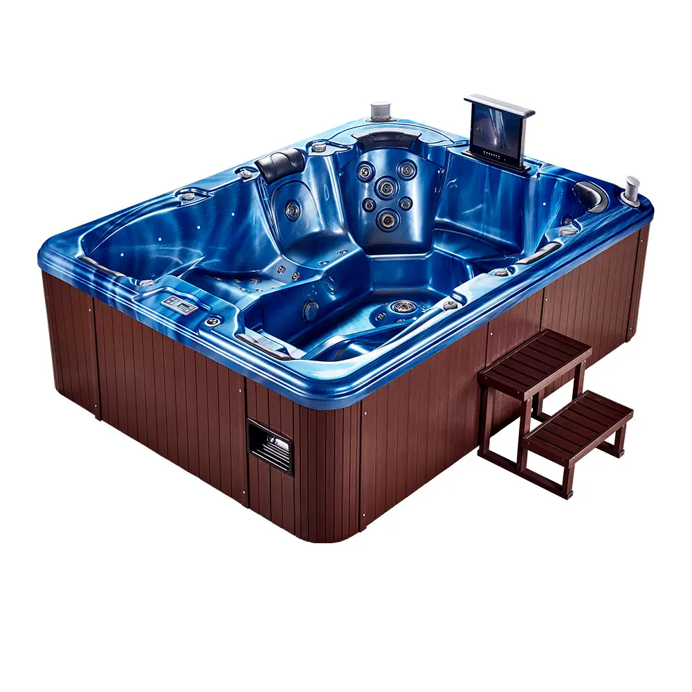 Fiberglass Swimming Pool Hot Tub Combo With Tv Set Factory Price