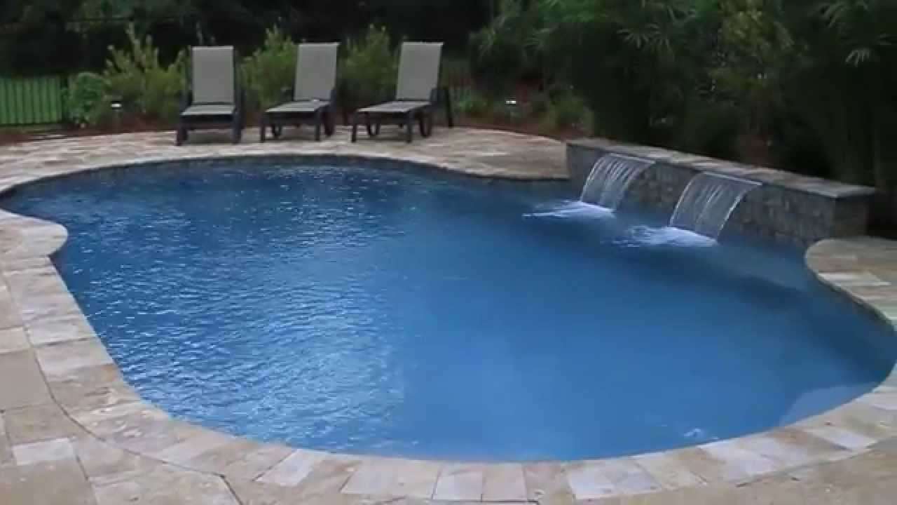 Free Form Swimming Pool with Water Features Video