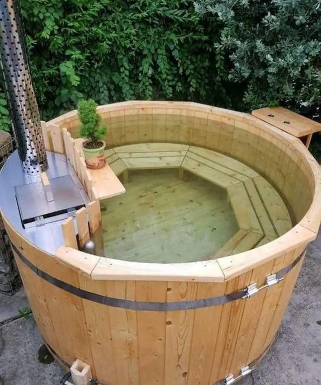 Hot tub wood buring