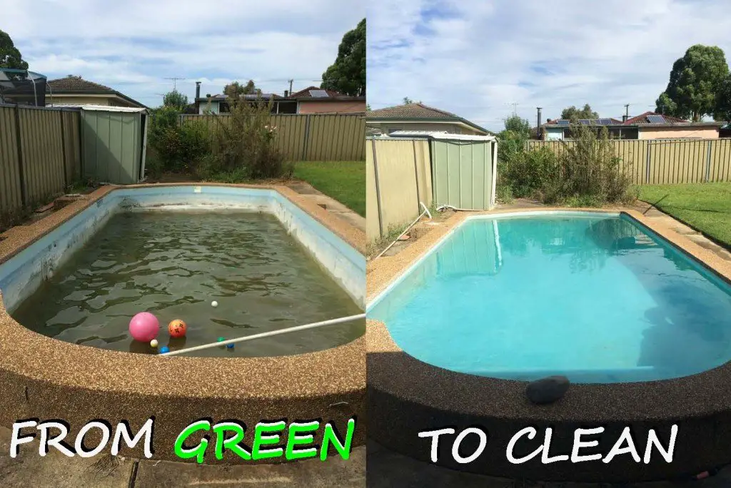 How to clean a neglected green swimming Pool