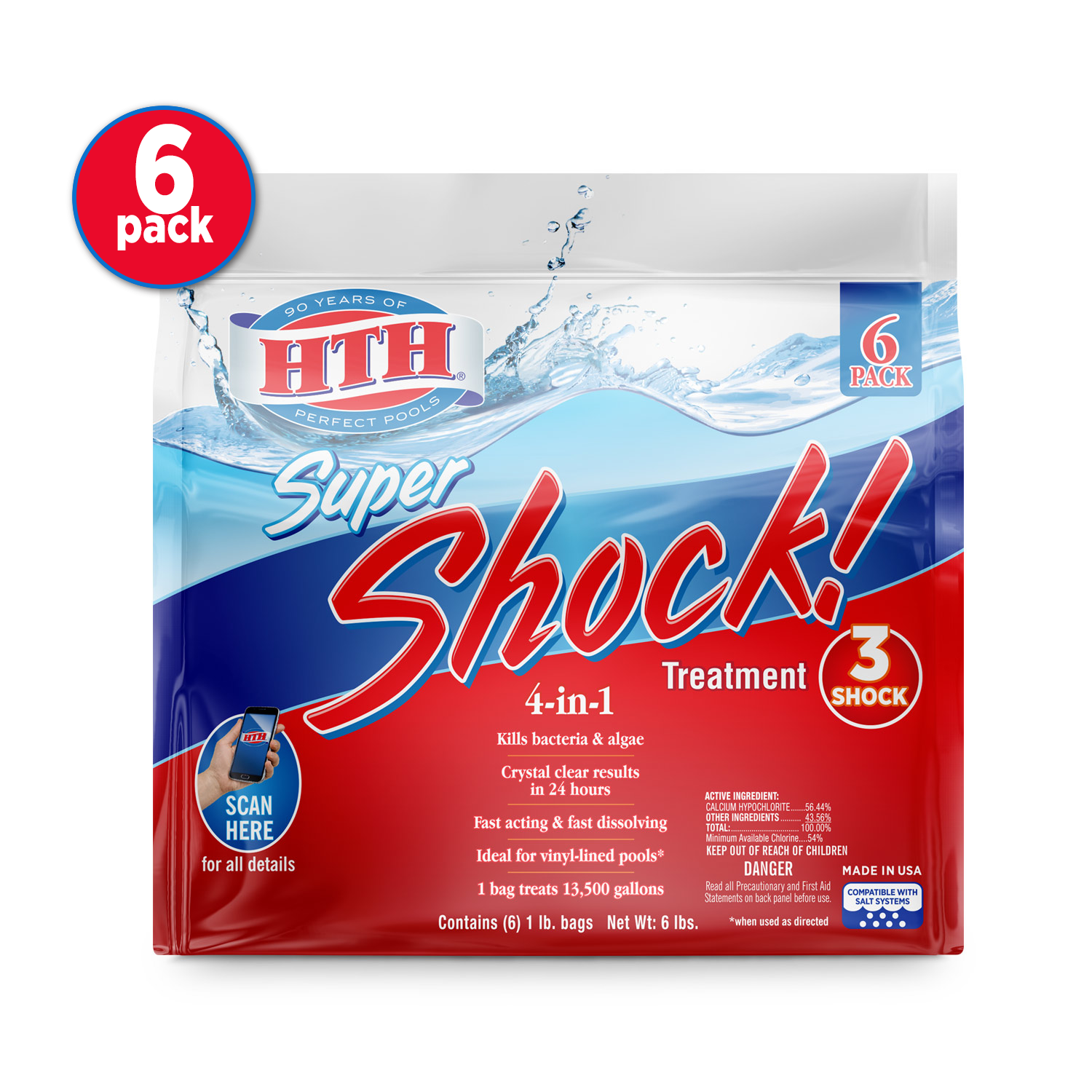 HTH Super Shock! Pool Shock Treatment to boost chlorine levels and kill ...