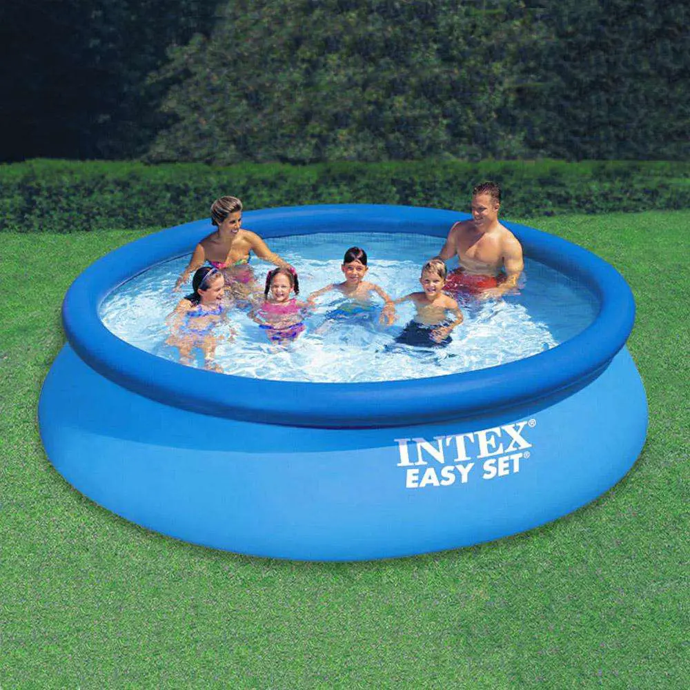 Intex 12 ft. Round 30 in. Deep Easy Set Swimming Pool with ...