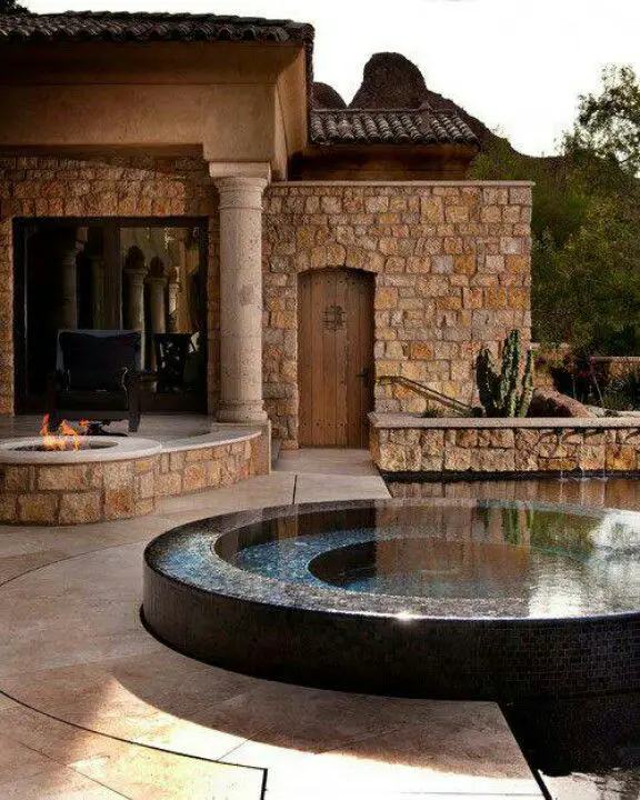 Outdoor hot tub and fire pit.. some day!