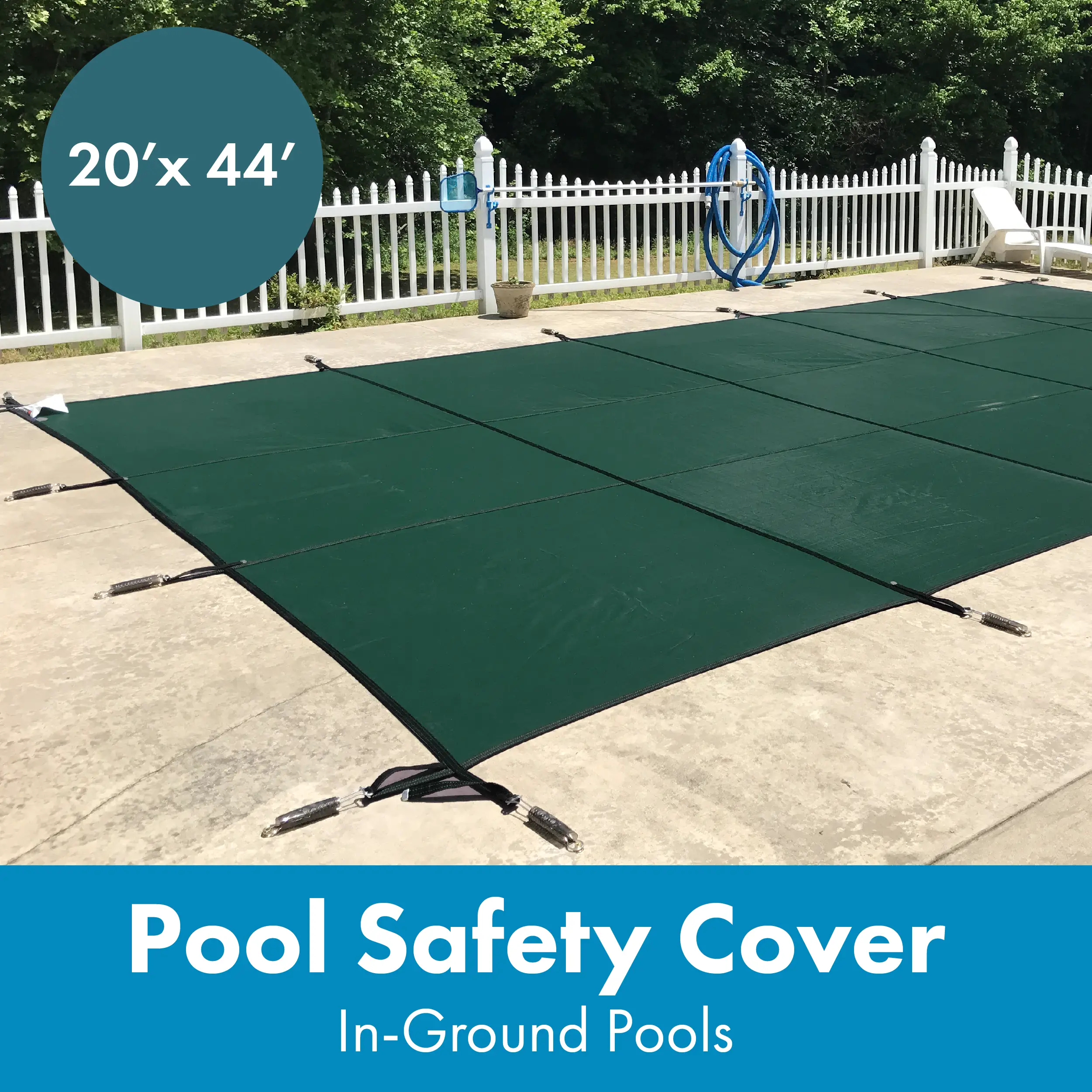 WaterWarden Inground Pool Safety Cover, Fits 20 x 44, Green Mesh ...